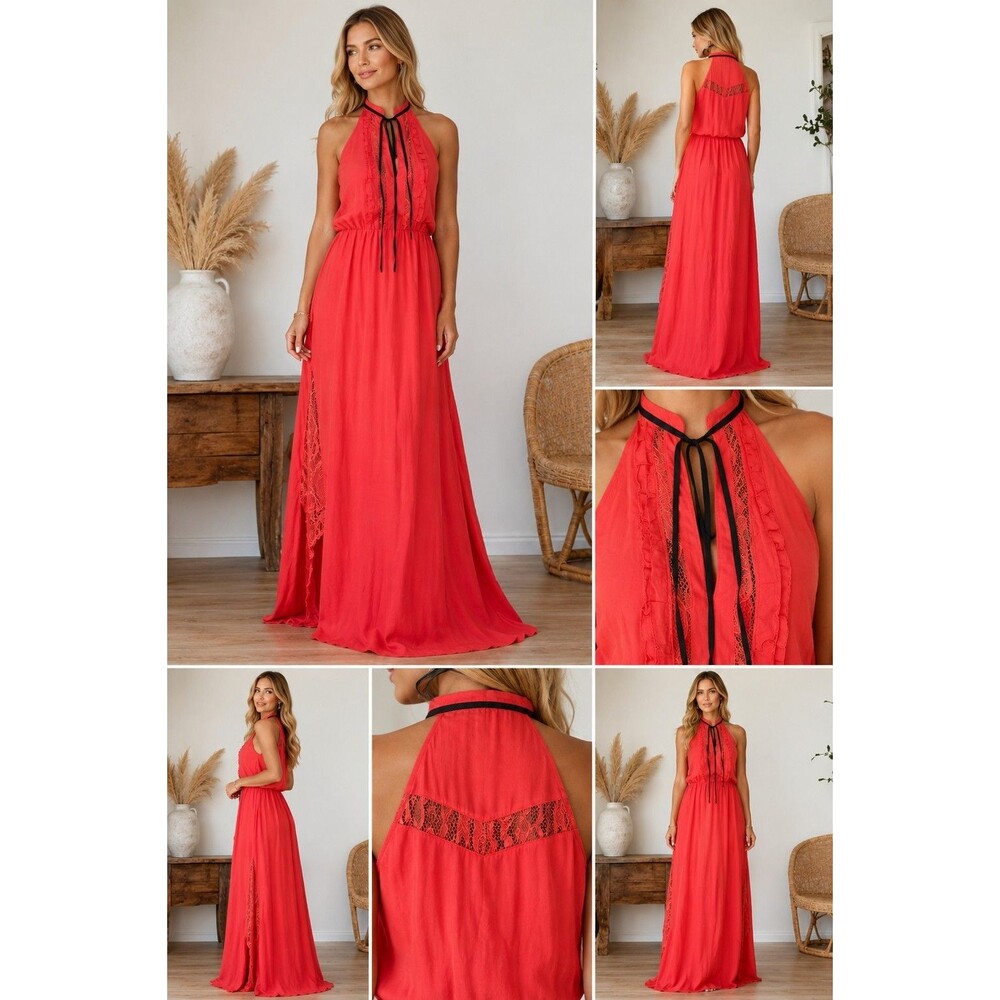 Strut & Bolt Red Prom / Wedding Guest Long Dress Size Medium